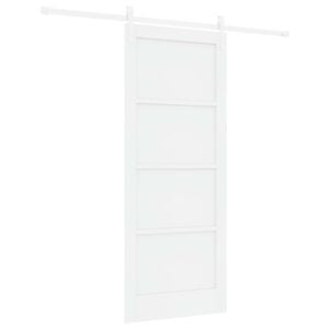 vidaXL Porte coulissante ORKDAL 83 x 202 cm Bois de pin massif Blanc