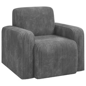 vidaXL Fauteuil Gris clair velours c&ocirc;tel&eacute;