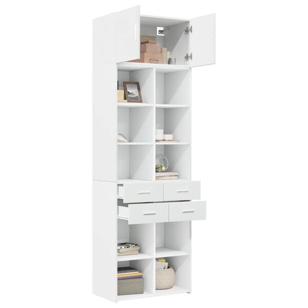 vidaXL Armoire de rangement blanc 70x42,5x225 cm bois d'ing&eacute;nierie