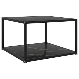 vidaXL Table basse Noir 60x60x35 cm Verre tremp&eacute;