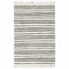 vidaXL Tapis Chindi tiss&eacute; &agrave; la main Coton 160x230cm Anthracite / blanc