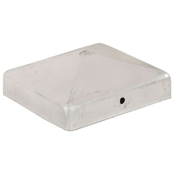 vidaXL Bouchons de poteau de clôture 6 pcs Métal galvanisé 91x91 mm