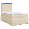 vidaXL Lit boxspring avec matelas Cr&egrave;me 120 x 200 cm Tissu