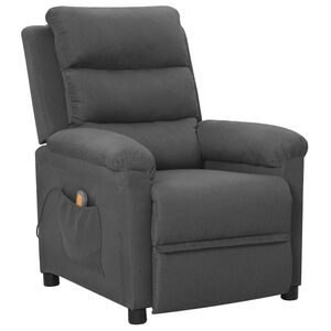 vidaXL Fauteuil de massage Gris fonc&eacute; Tissu
