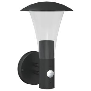 vidaXL Applique murale d'ext&eacute;rieur avec capteur noir acier inoxydable
