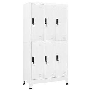 vidaXL Armoire &agrave; casiers Blanc 90x45x180 cm Acier