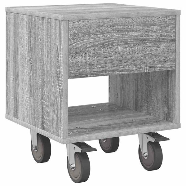 vidaXL Table de chevet Gris Sonoma 40,5 x 40 x 48 cm Bois d'ing&eacute;nierie