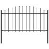 vidaXL Cl&ocirc;ture de jardin Woerden avec pointe en acier noir 170 x 150 cm