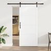 vidaXL Porte coulissante Blanc et Noir 93 x 211 cm Pin massif