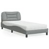 vidaXL Lit avec matelas Hvar gris clair 90x200 cm tissu