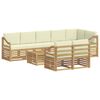 vidaXL Ensembles de canap&eacute;s 9 pcs Blanc et cr&egrave;me Bois d'Acacia Massif
