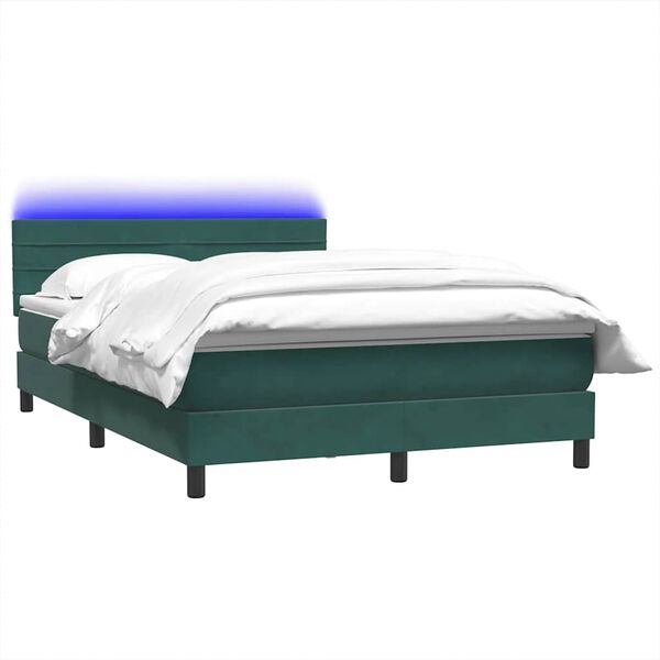 vidaXL Sommier &agrave; lattes de lit et matelas vert fonc&eacute; 140x220cm velours