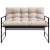 vidaXL Banc de jardin avec coussin taupe 113 cm acier