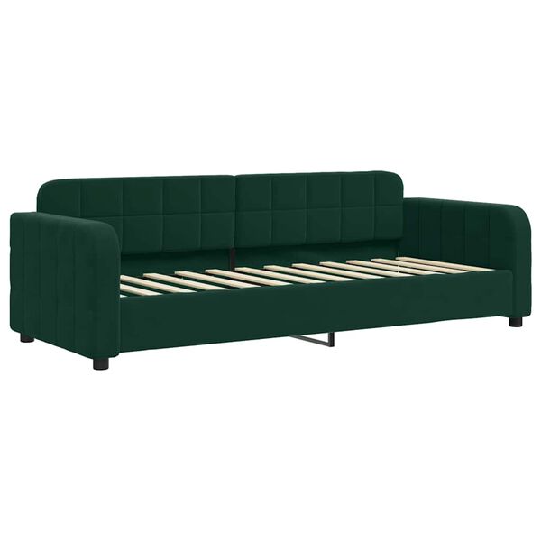 vidaXL Lit de jour avec gigogne et matelas vert foncé 80x200cm velours