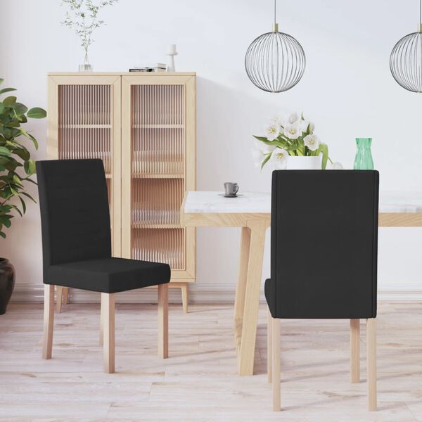 vidaXL Chaises &agrave; manger lot de 2 noir tissu