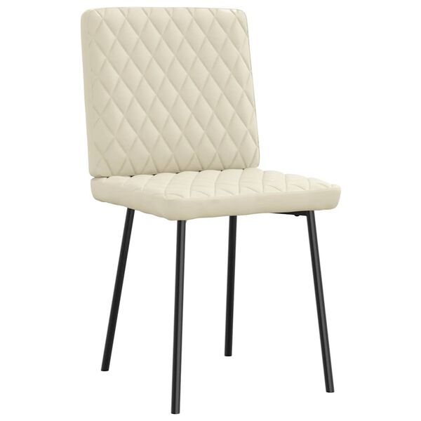 vidaXL Chaises &agrave; manger lot de 6 cr&egrave;me similicuir