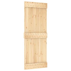 vidaXL Porte coulissante NARVIK Naturel et noir 80 x 210 cm (213,5 cm)