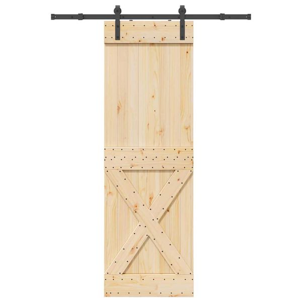 vidaXL Porte coulissante et kit de quincaillerie 70x210 cm pin massif