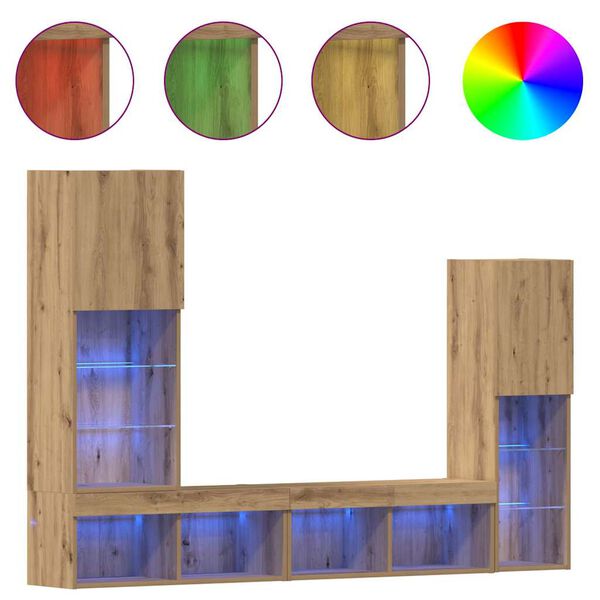 vidaXL Meuble TV 4 pcs chêne artisanal Bois d'ingénierie