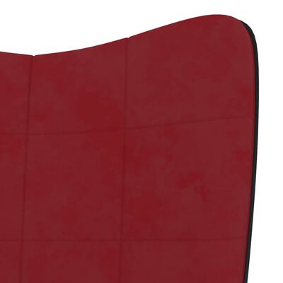 vidaXL Chaise de détente et repose-pied Rouge bordeaux Velours et PVC