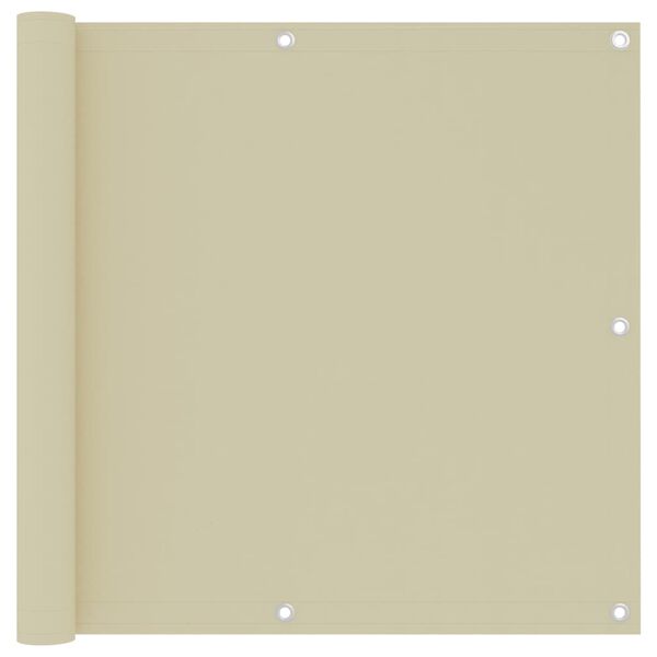 vidaXL Écran de balcon Crème 90x500 cm Tissu Oxford