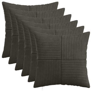 vidaXL Housse de coussin 6 pc ALMELO Anthracite 30 x 30 cm