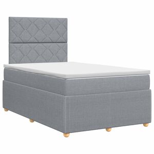 vidaXL Lit boxspring avec matelas Gris clair 120 x 190 cm Tissu