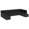 vidaXL Ensemble de canap&eacute; de jardin 10 pc Noir polyrotin