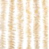 vidaXL Rideau anti-mouches beige et blanc 118x220 cm chenille