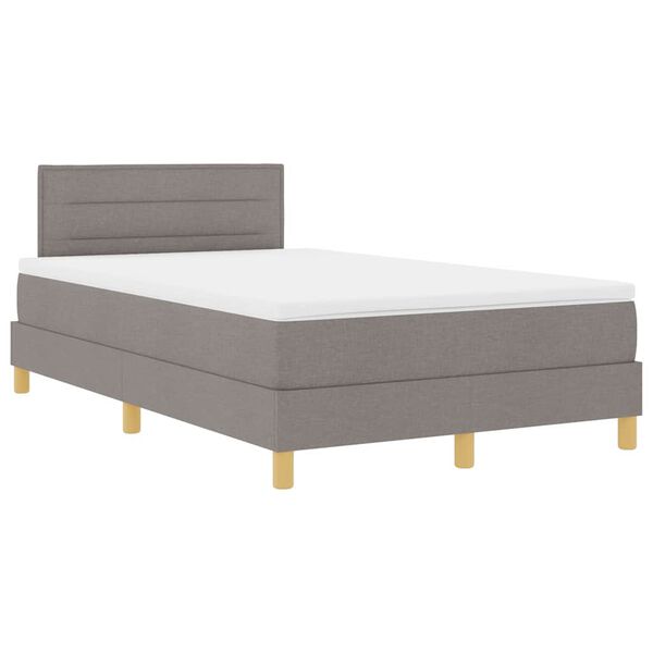 vidaXL Lit &agrave; ressorts avec matelas Taupe 120 x 190 cm tissu