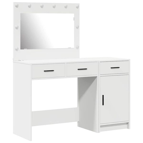 vidaXL Table de Toilette 2 pcs Blanc 40 x 41 x 75 cm Bois d'ing&eacute;nierie