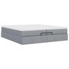VidaXL Cadre de lit ottoman et matelas gris clair 200x200cm tissu