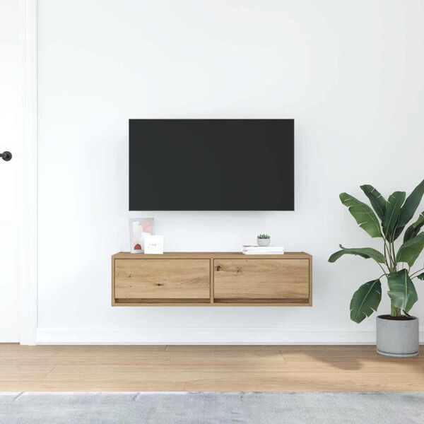 vidaXL Meuble TV ch&ecirc;ne artisanal 100 x 31 x 25,5 cm Bois d'ing&eacute;nierie