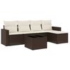 vidaXL Salon de jardin avec coussins 6 pcs marron r&eacute;sine tress&eacute;e