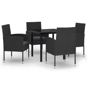 vidaXL Ensemble &agrave; manger de jardin 5 pcs Noir