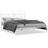 vidaXL Cadre de lit m&eacute;tal sans matelas et t&ecirc;te de lit blanc 150x200 cm