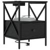 vidaXL Cabinet de chevet avec tiroir Ch&ecirc;ne noir 41,5 x 40,5 x 55 cm