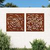 vidaXL D&eacute;corations murales jardin 2 pcs 55x55 cm design de rose