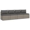 vidaXL Salon de jardin 4 pcs avec coussins Gris R&eacute;sine tress&eacute;e