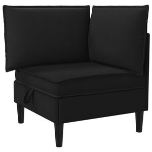vidaXL Canap&eacute; d'angle avec rangement Noir Velours