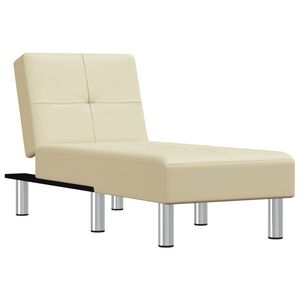 vidaXL Chaise longue crème similicuir