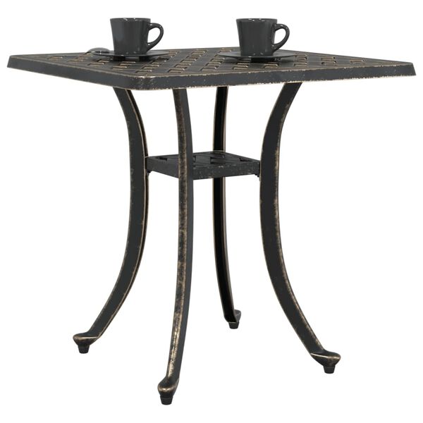 vidaXL Table de jardin bronze 53x53x53 cm aluminium coulé