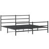 vidaXL Cadre de lit métal sans matelas avec pied de lit noir 193x203cm