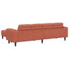 vidaXL Canap&eacute; Rouge orange 250 x 188 x 76 cm Tissu en velours c&ocirc;tel&eacute;