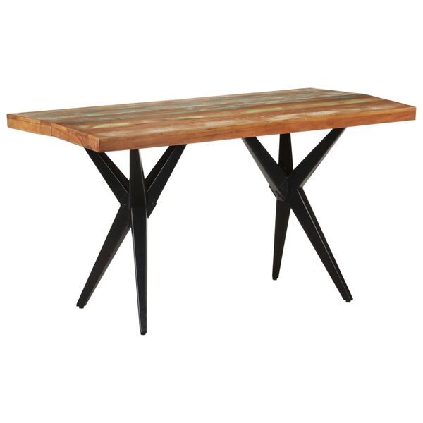 vidaXL Table &agrave; manger 140x70x76 cm Bois de r&eacute;cup&eacute;ration massif
