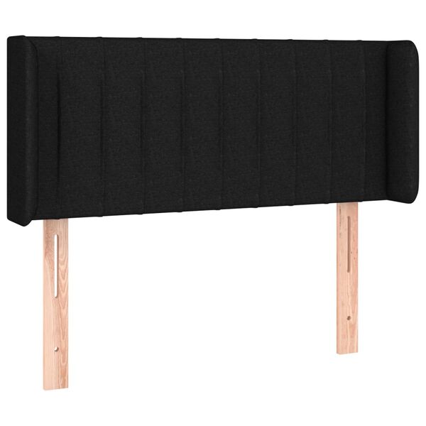 vidaXL T&ecirc;te de lit avec oreilles Noir 103x16x78/88 cm Tissu
