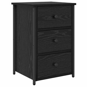 vidaXL Cabinet de chevet avec tiroir Ch&ecirc;ne noir 40 x 36 x 60 cm