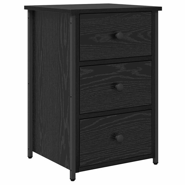vidaXL Cabinet de chevet avec tiroir Ch&ecirc;ne noir 40 x 36 x 60 cm