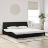 vidaXL Lit avec matelas Hanko noir 200x200 cm velours