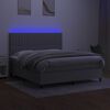 vidaXL Sommier &agrave; lattes de lit et matelas et LED Gris clair 180x200 cm